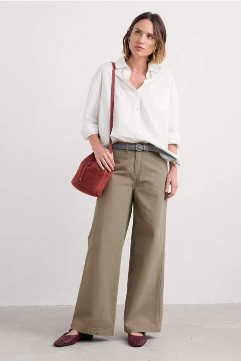 Milly Wide Leg Denim Trousers