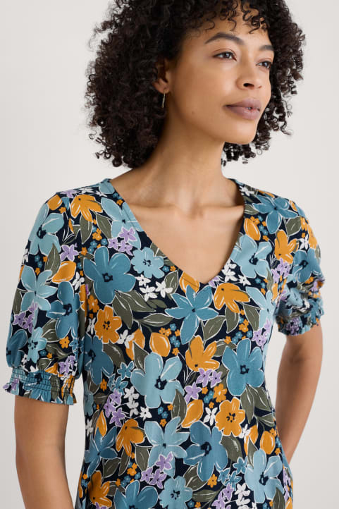 Rosehip V-Neck Jersey Top Image