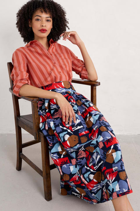 Mevagissey Organic Cotton Midi Skirt (GOTS) Image