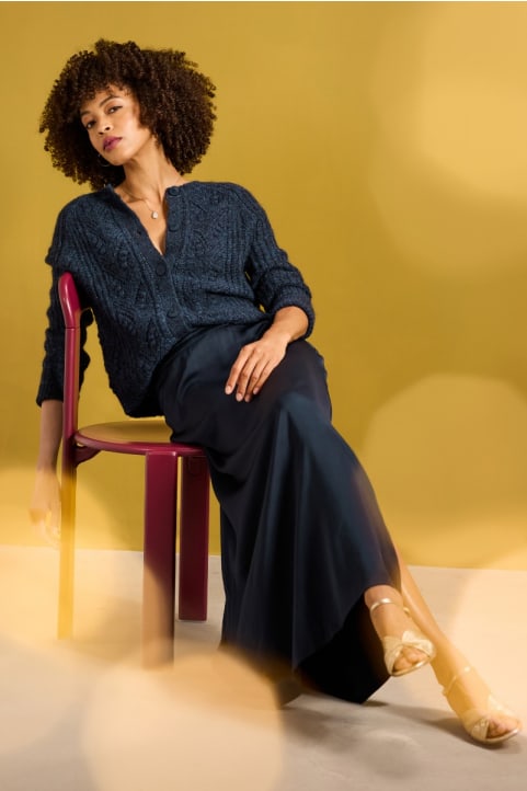 Wild Pansy Ankle-Length Skirt Model Image