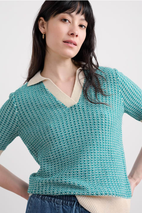 Reed Bunting Knitted Top in GOTS-Certified Organic Cotton
