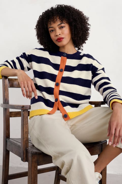 Pinwell Striped Cardigan Made With Lambswool Image