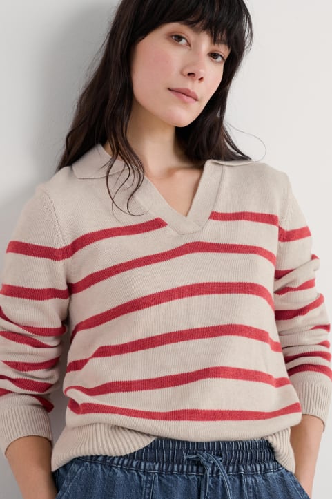 Barbizan Long Sleeve Collared Jumper Image