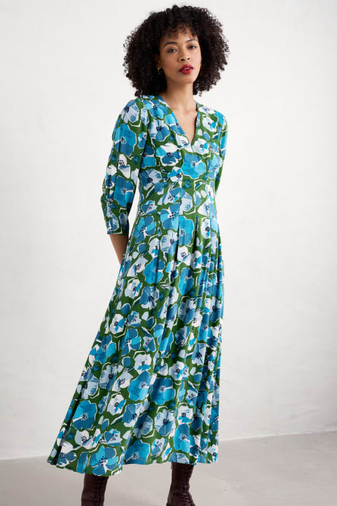 Etta Printed Above-Ankle Dress Model Image