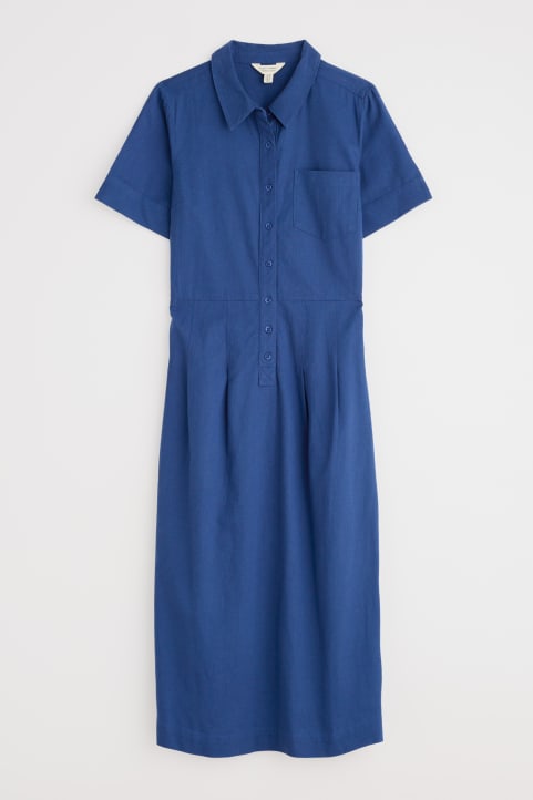 Birch Glade Organic Cotton Midi Shirt Dress Model Image