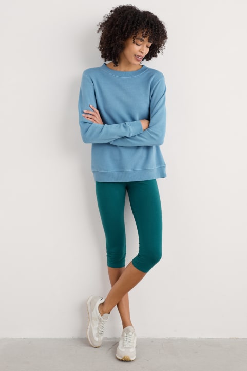 Sea Dance Cropped Leggings in GOTS-Certified Organic Cotton Image