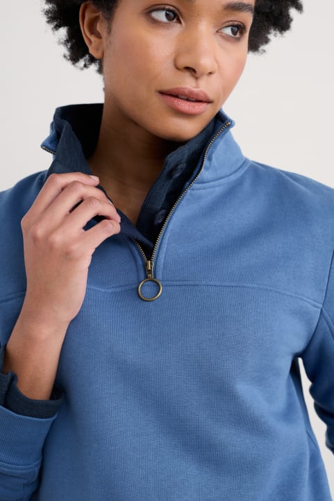 Navigation Jersey Quarter Zip Sweatshirt Model Image