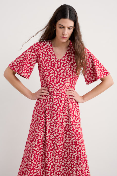 Nancy Jersey Above-Ankle Dress Model Image
