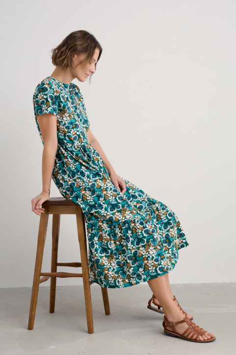 Rainette Above-Ankle Dress in GOTS-Certified Organic Cotton Jersey Image