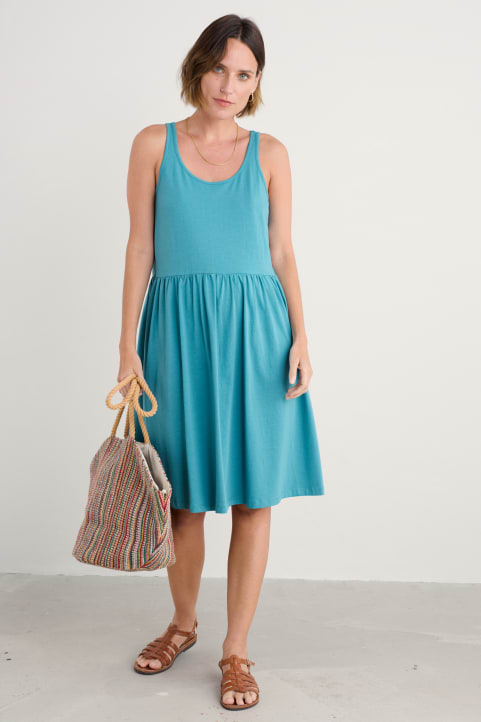 Sun Splendour Dress in GOTS-Certified Organic Cotton Jersey Model Image