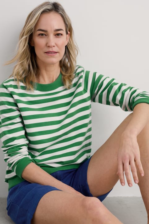 Nessa Organic Cotton Striped Sweatshirt