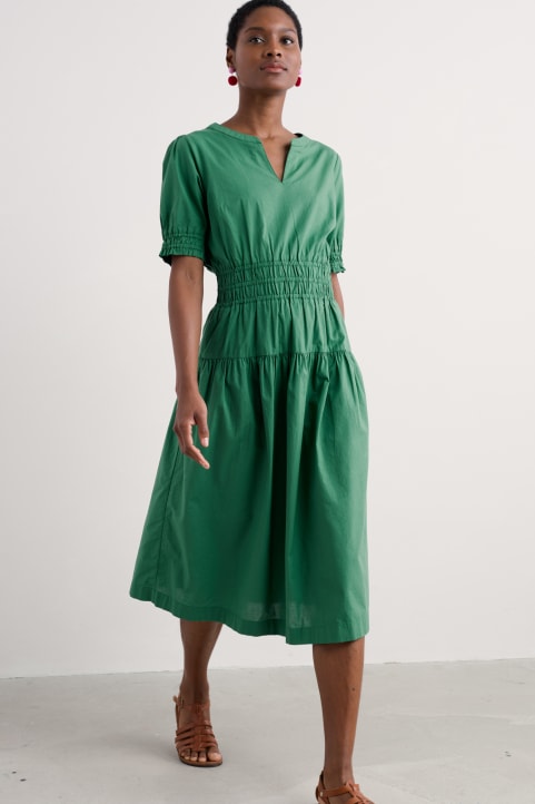 Edith Smocked Dress in GOTS-Certified Organic Cotton Image