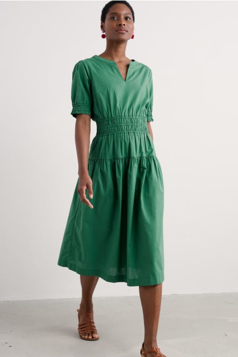 Edith Smocked Dress in GOTS-Certified Organic Cotton Image