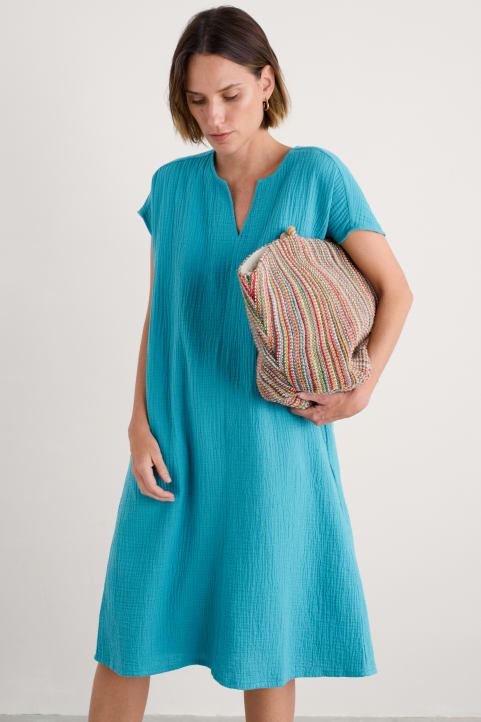 Sand Patterns Dress in GOTS-Certified Organic Cotton Model Image
