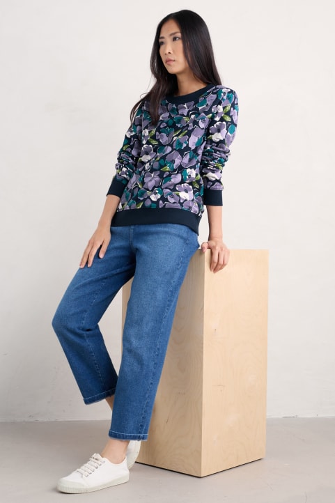 Bright Wave Printed Organic Cotton Sweatshirt Image