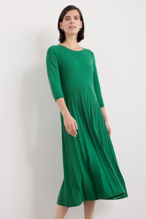 Folk Song Knitted Midi Dress Model Image