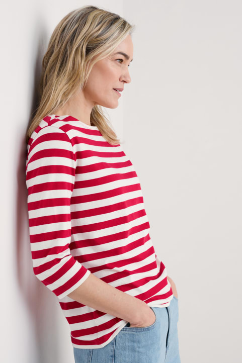 Sailor 3/4 Sleeve Top in GOTS-Certified Organic Cotton Jersey Image