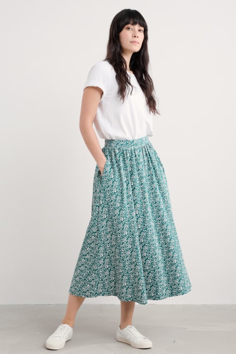 Ready Sail Printed Jersey Midi Skirt Image
