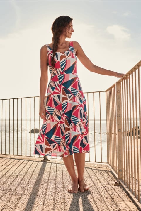 Sun Gleam Jersey Midi Dress