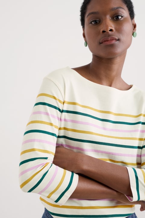 Sailor 3/4 Sleeve Top in GOTS-Certified Organic Cotton Jersey Image