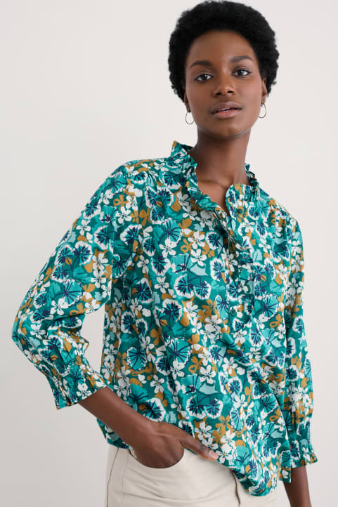 Twining Printed Blouse in GOTS-Certified Organic Cotton Image