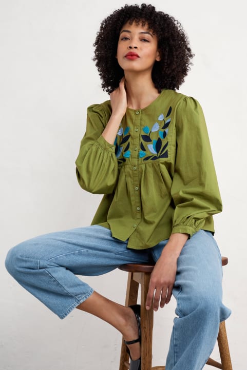 Thornapple Organic Cotton Embroidered Shirt (GOTS) Image