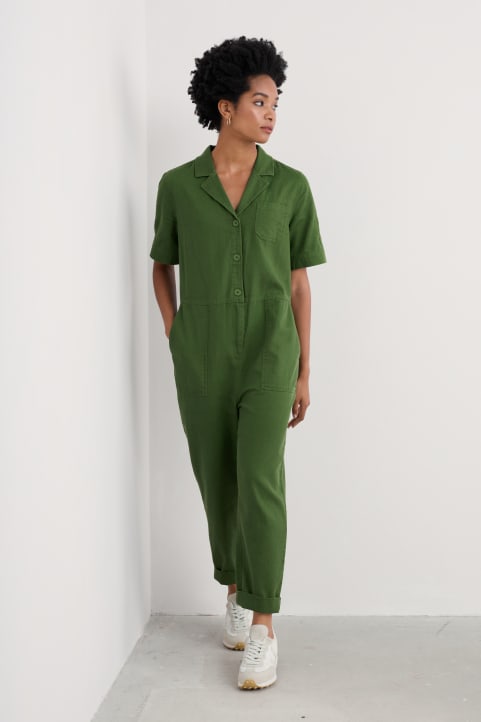 Clear Water Linen-Cotton Jumpsuit Image