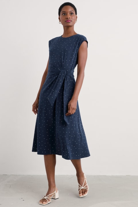 Fettling Jersey Tie Detail Midi Dress Image