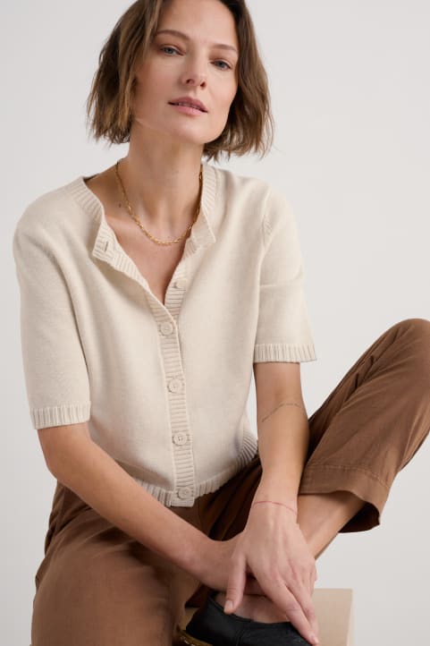 Gillan Creek Organic Cotton Short-Sleeve Cardigan Image