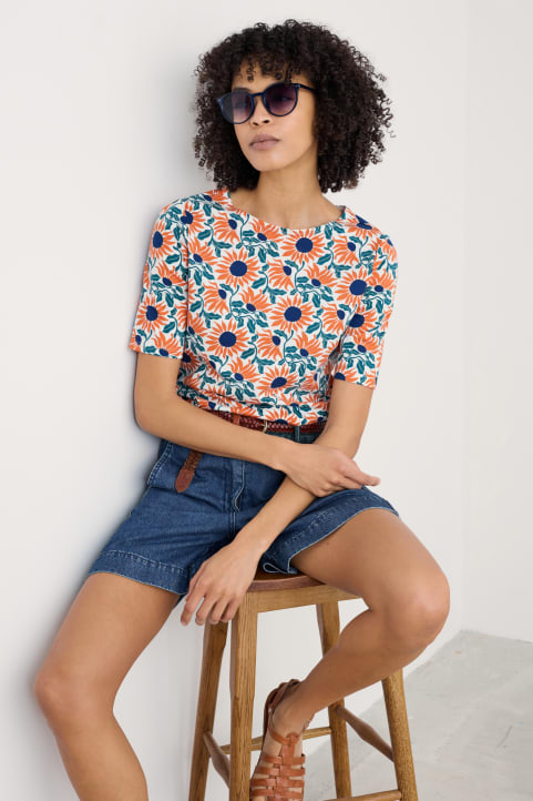 Poisson Printed T-Shirt in GOTS-Certified Organic Cotton Jersey  Image