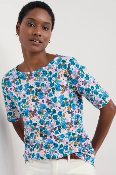Poisson Printed T-Shirt in GOTS-Certified Organic Cotton Jersey Image