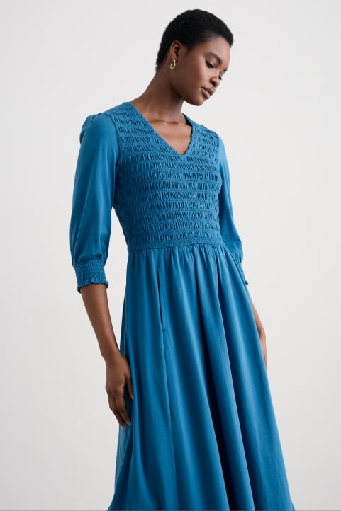 Sea Sound Jersey V-Neck Midi Dress Image