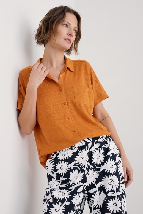 Parsley Fern Linen Jersey Shirt Image