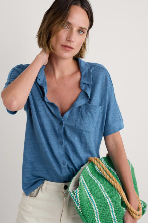 Parsley Fern Linen Jersey Shirt Image