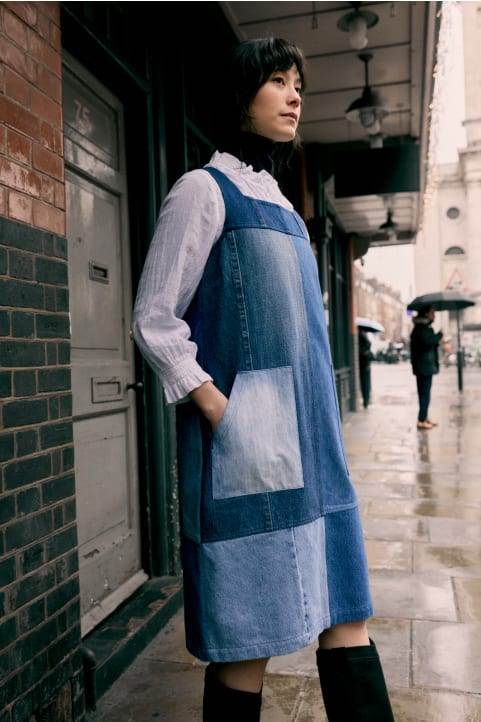 Beyond Retro x Seasalt Calican Pinafore Dress Model Image