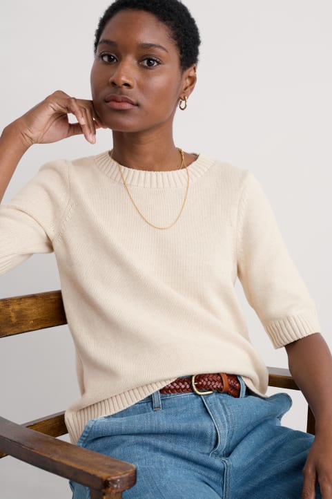 Studio Organic Cotton Knitted Top Model Image