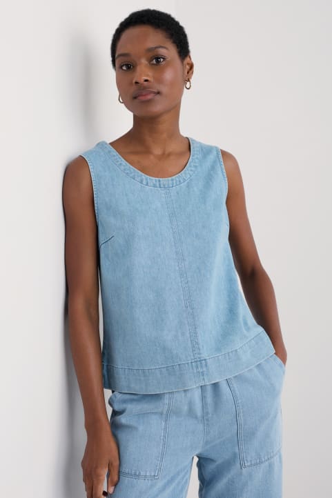 Gawen Denim Vest Model Image