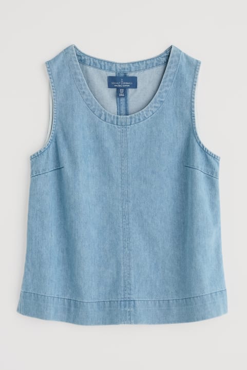 Gawen Denim Vest Model Image