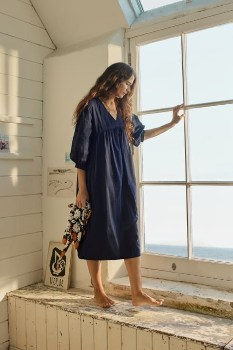 Earth Colours Kaftan Dress in GOTS-Certified Organic Cotton Voile Image