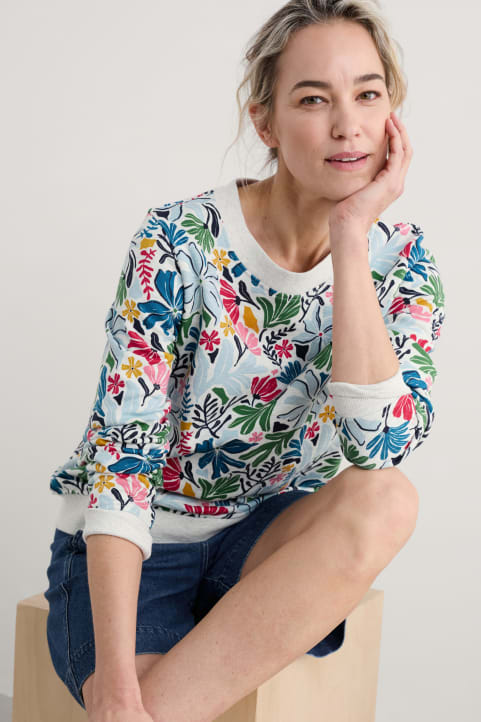 Bright Wave Printed Organic Cotton Sweatshirt Image