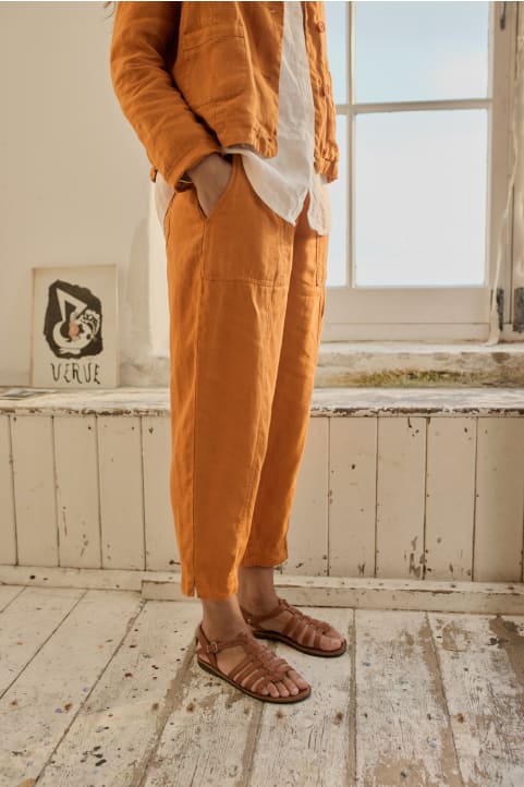 Saltings Linen Cropped Trousers Image