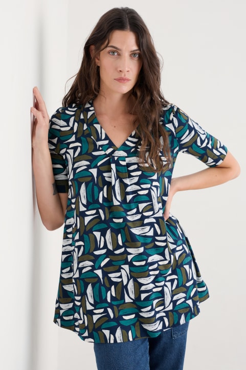 Porthgwarra V-Neck Tunic Model Image