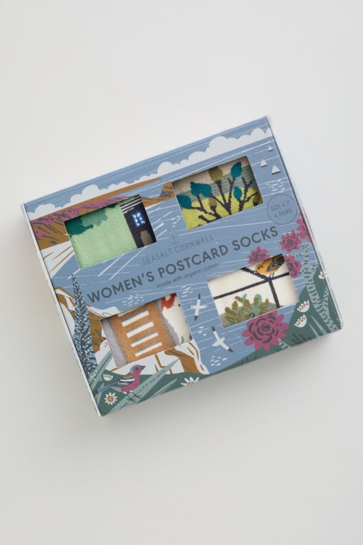 Box of 4 Women's Postcard Socks