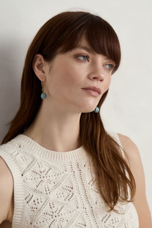Barley Ceramic Bead Earrings