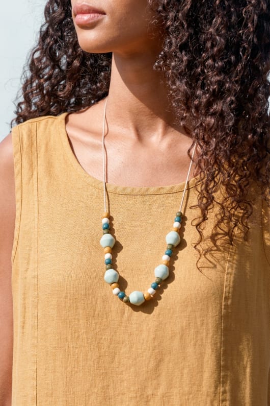 Ceramic bead necklace clearance