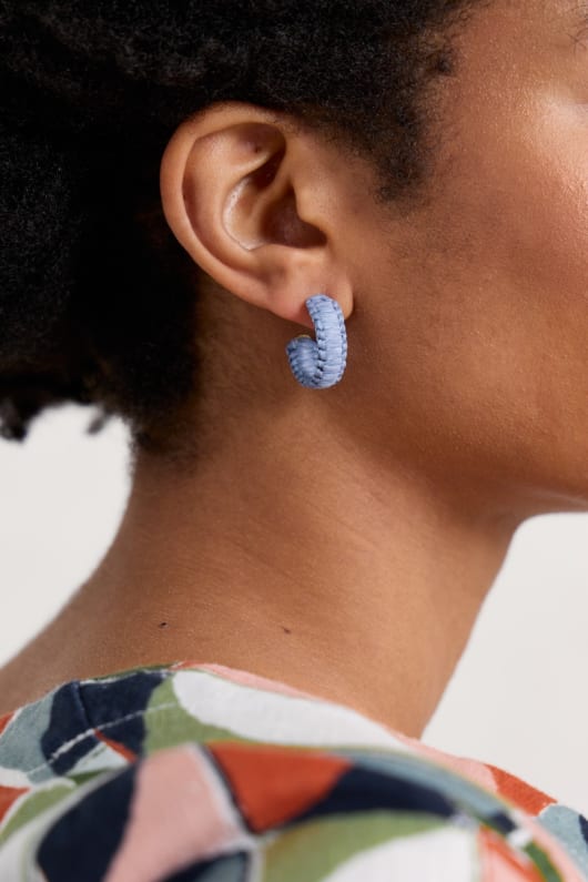 Petrel Hoop Raffia Hoop Earrings