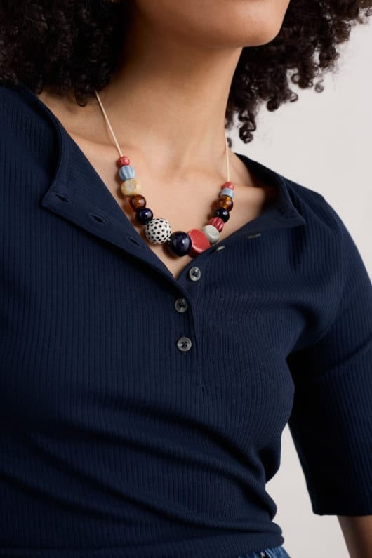 Arthyen Ceramic & Glass Bead Necklace