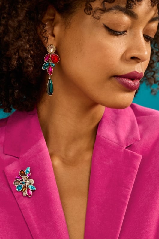 Brilliance Multicoloured Cluster Brooch
