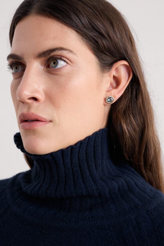 Dewi Brass Stud Earrings