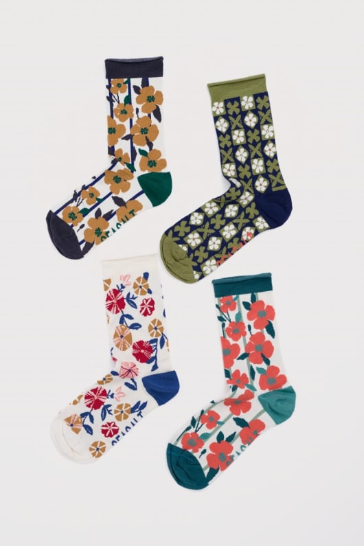 Gift Box of 4 Women's Floral Arty Socks